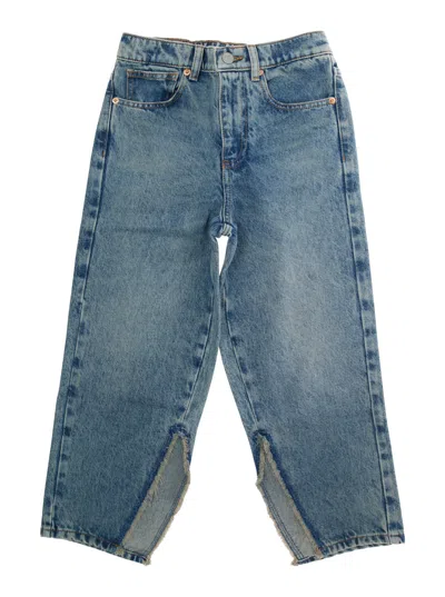 Mm6 Maison Margiela Kids' 5 Pockets Trousers Unisex In Blue