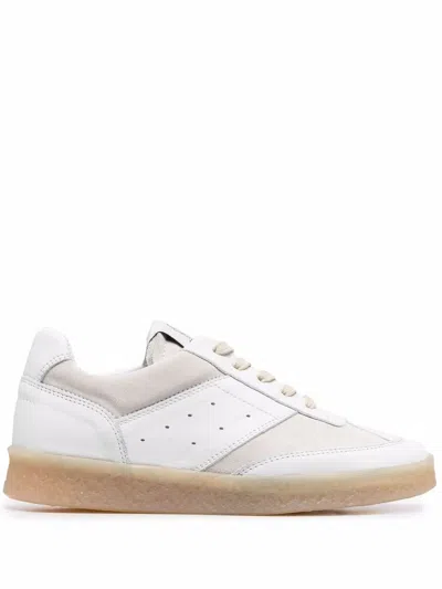 Mm6 Maison Margiela 6 Court Low-top Sneakers In Weiss