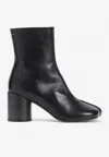 Mm6 Maison Margiela 70 Leather Ankle Boot In Black