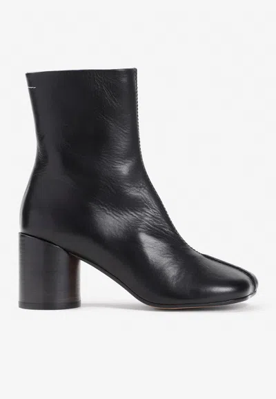 Mm6 Maison Margiela 70 Leather Ankle Boot In Black
