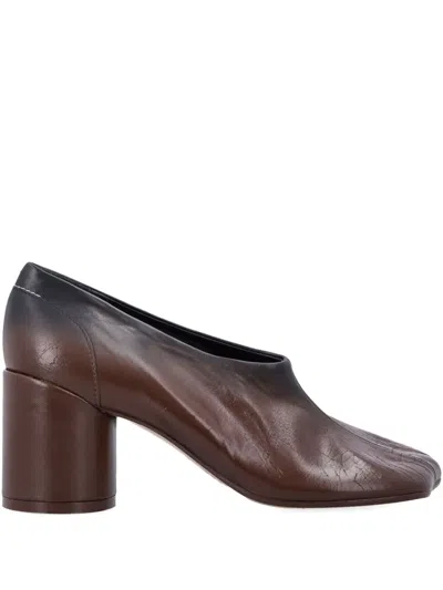 Mm6 Maison Margiela 70mm Anatomic Leather Block-heel Pumps In Brown