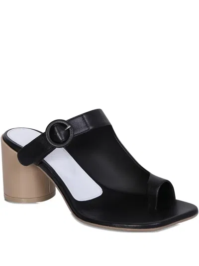 Mm6 Maison Margiela 70mm Buckle-fastening Block-heel Sandals In Black