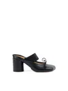 Mm6 Maison Margiela Mm6 By Maison Margiela Anatomical Black Goat Leather Sandals With Bow Detail In Black