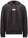 Mm6 Maison Margiela Mm6 By Maison Margiela Emblazoned Black Hoodie With Drawstring And Ribbed Finishes In 899