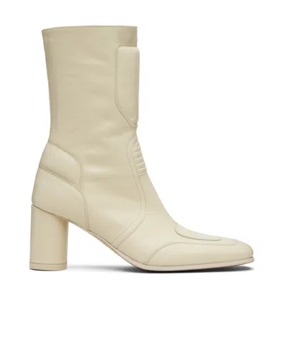 Mm6 Maison Margiela 90mm Block-heeled Ankle Boots In Neutral