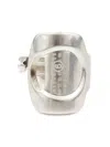 Mm6 Maison Margiela Carved Open Design Hammered Ring In 银色