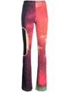 Mm6 Maison Margiela Abstract-pattern Print Flared Trousers In Multicolour