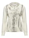 Mm6 Maison Margiela Off-white Folded Printed Gauge 14 V-neck Sweater In Neutral