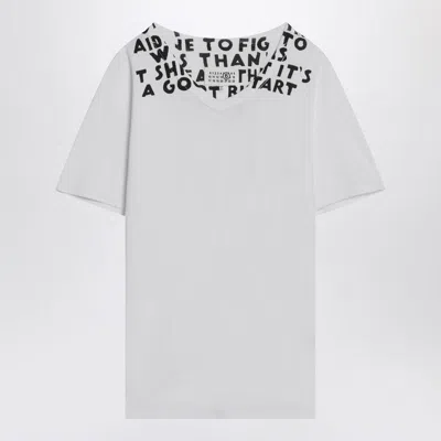 Mm6 Maison Margiela V-neck Sida Jersey In White