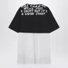 Mm6 Maison Margiela Mm6 By Maison Margiela Bicolor Contrast Print T-shirt With Round Neckline And Short Sleeves In White