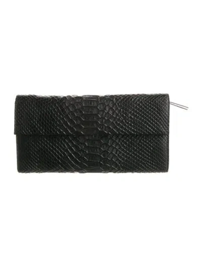 Pre-owned Mm6 Maison Margiela Alligator Wallet In Black