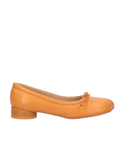 Mm6 Maison Margiela Anatomic 25mm Ballerina Shoes In Orange
