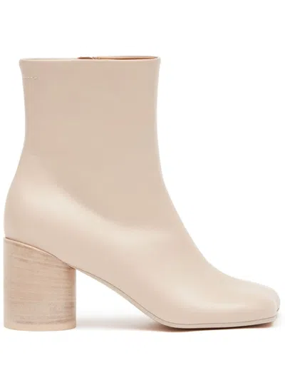 Mm6 Maison Margiela Beige Anatomic Ankle Boots In T2084 Shifting Sand