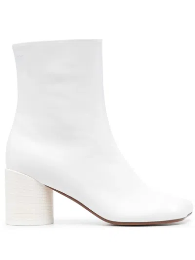 Mm6 Maison Margiela Anatomic 70mm Leather Boots In White