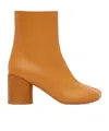 Mm6 Maison Margiela Anatomic Leather Zip Booties In Orange