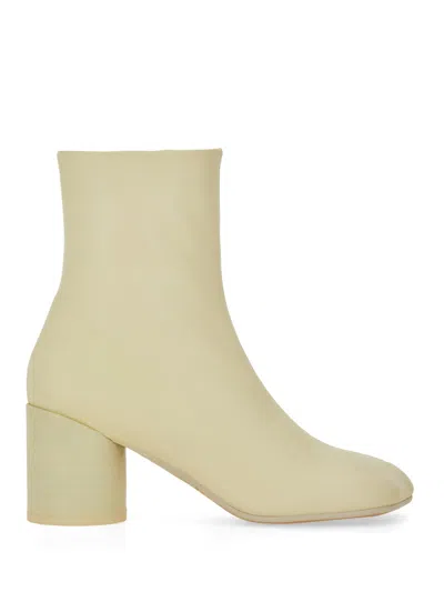 Mm6 Maison Margiela Anatomic 70mm Leather Ankle Boots In Beige