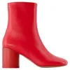 Mm6 Maison Margiela 70mm Anatomic Ankle Boots In Red