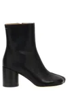 Mm6 Maison Margiela Round Toe Leather Ankle Boots With Seam Detailing In Black