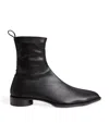 Mm6 Maison Margiela Logo Embroidered Block Heel Ankle Boots In Black