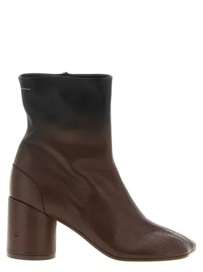 Mm6 Maison Margiela Black Ovine Leather Boots In Brown