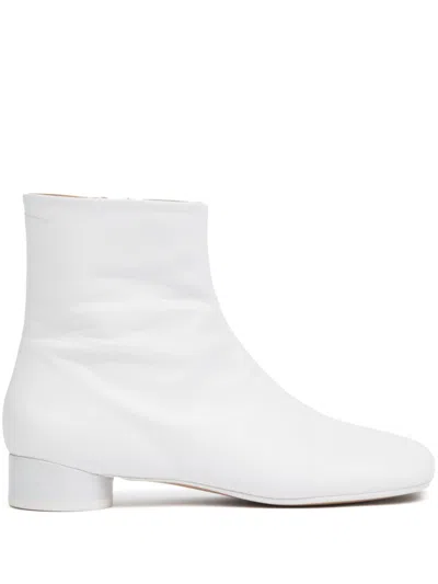 Mm6 Maison Margiela Anatomic Ankle Boots In White