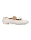 Mm6 Maison Margiela White Leather Anatomic Ballerinas In Banana