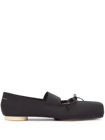 Mm6 Maison Margiela Anatomic Ballerina Flats With Square Toe In Black