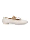 Mm6 Maison Margiela White Leather Anatomic Ballerinas In Yellow