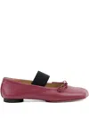 Mm6 Maison Margiela Burgundy Anatomic Numeric Ballerina Flats In Red