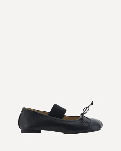 Mm6 Maison Margiela Mm6 By Maison Margiela Ballerina Anatomic Leather Flats In Black