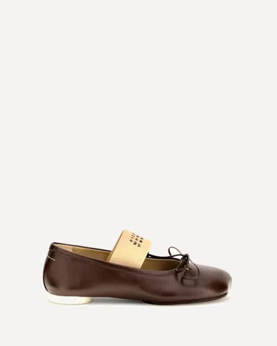 Mm6 Maison Margiela Anatomic Ballerinas In Brown