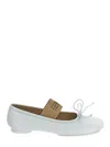 Mm6 Maison Margiela Ballerina Square Toe Bow Detail In White