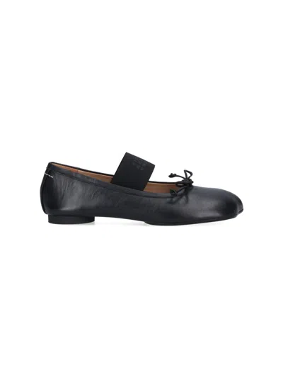 Mm6 Maison Margiela Mm6 By Maison Margiela Ballerina Anatomic Leather Flats In Black