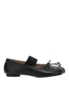 Mm6 Maison Margiela Smooth Leather Anatomical Ballerina In Black