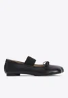 Mm6 Maison Margiela Smooth Leather Anatomical Ballerina In Black
