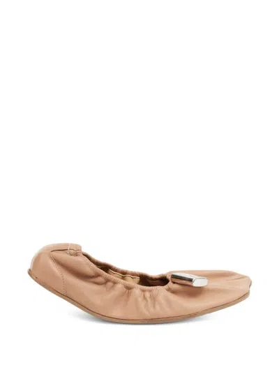 Mm6 Maison Margiela Anatomic Ballet Flats With Numerical Graphic In Brown
