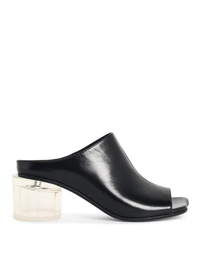Mm6 Maison Margiela Anatomic Black Leather Mules