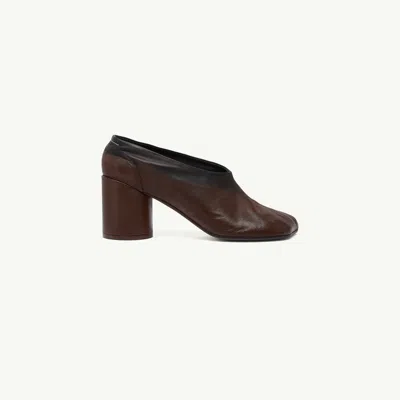 Mm6 Maison Margiela Anatomic Block-heel Pumps In Brown