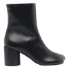 Mm6 Maison Margiela Mm6 By Maison Margiela Anatomical Black Leather Ankle Boots In Black