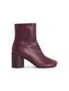 Mm6 Maison Margiela Anatomic Burgundy Leather Ankle Boots In Burgundy
