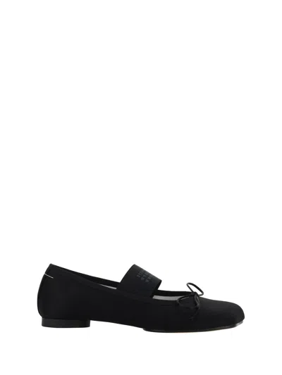 Mm6 Maison Margiela Anatomic Fabric Ballet Flats In Black