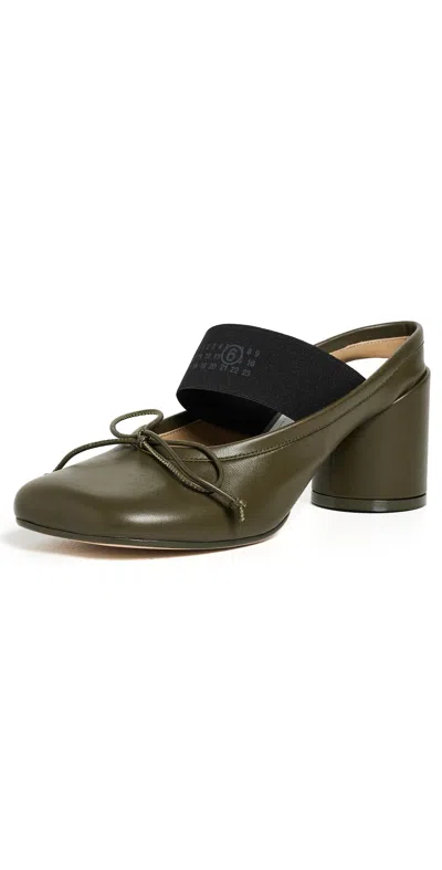 Mm6 Maison Margiela Anatomic Heeled Mules Beech In Black