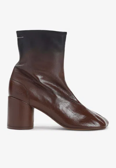 Mm6 Maison Margiela Anatomic Leather Ankle Boots In Brown
