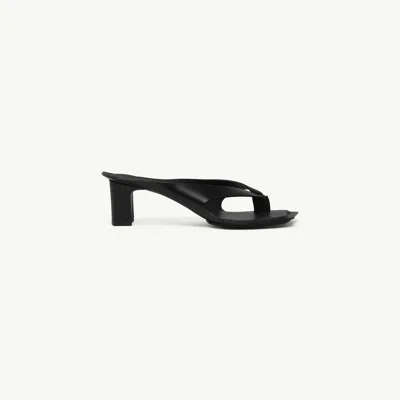 Mm6 Maison Margiela Heel Mules Strappy Square Open Toe In Black