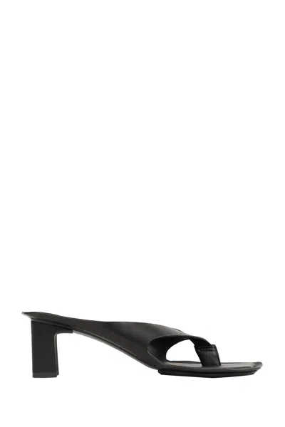 Mm6 Maison Margiela Heel Mules Strappy Square Open Toe In Black