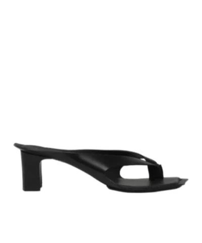 Mm6 Maison Margiela Heel Mules Strappy Square Open Toe In Black