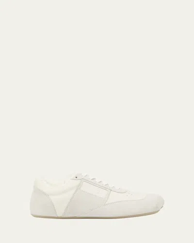 Mm6 Maison Margiela Anatomic Mixed Leather Sneakers In White