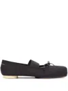 Mm6 Maison Margiela Anatomic Numbers-motif Ballerina Shoes In Black