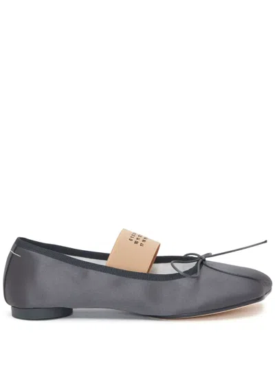 Mm6 Maison Margiela Anatomic Numbers-print Ballerina Shoes In Grey