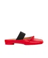 Mm6 Maison Margiela Anatomic Numbers-strap Ballerina Shoes In Red
